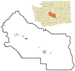 Kittitas County Washington Incorporated and Unincorporated areas Cle Elum Highlighted